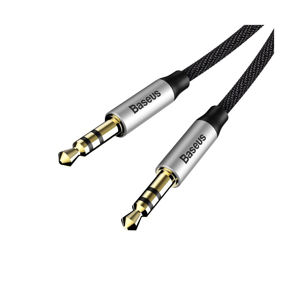 Kép 5/9 - Baseus Audio kábel, Yiven M30 AUX 1m, ezüst/fekete (CAM30-BS1)