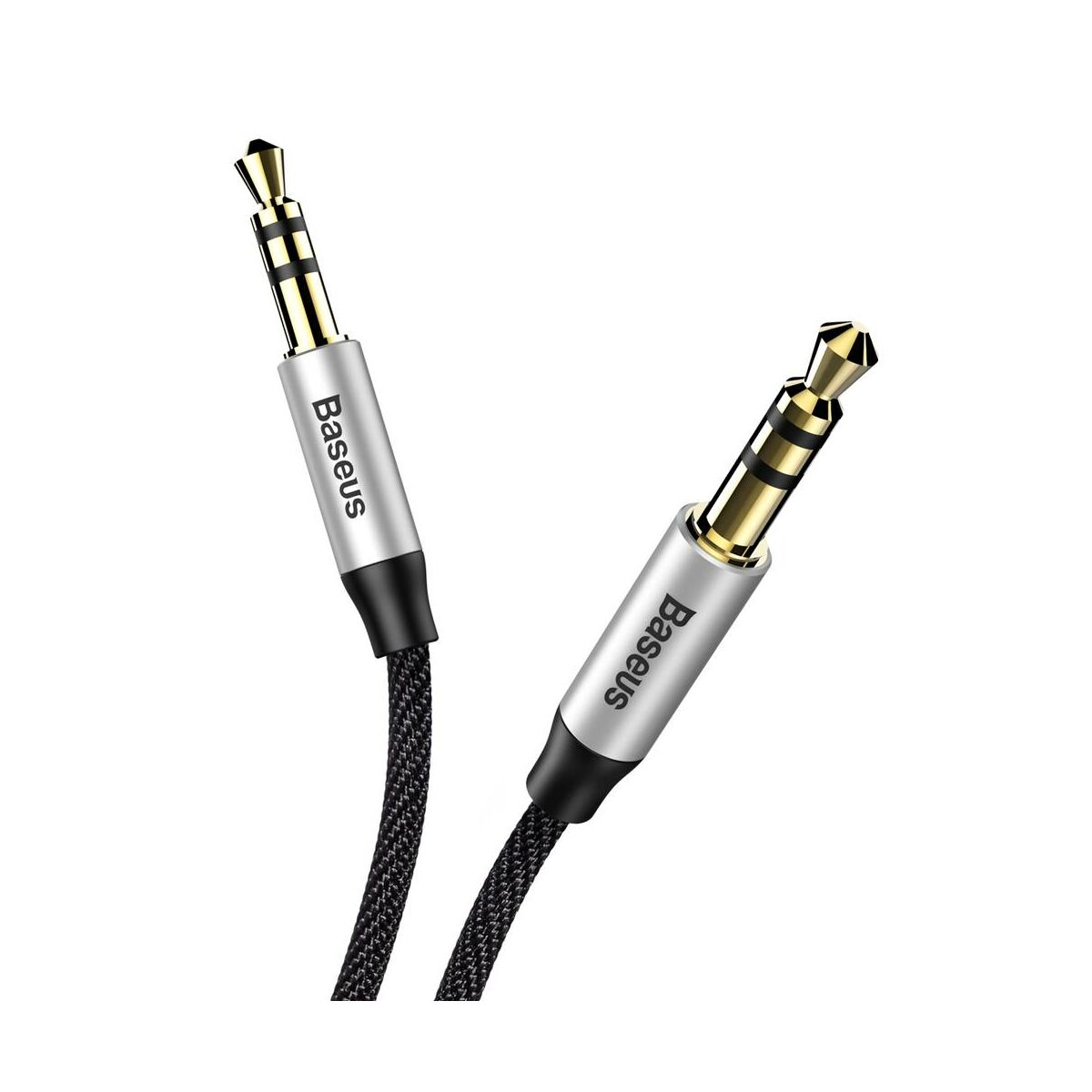 Baseus Audio kábel, Yiven M30 AUX 1m, ezüst/fekete (CAM30-BS1)