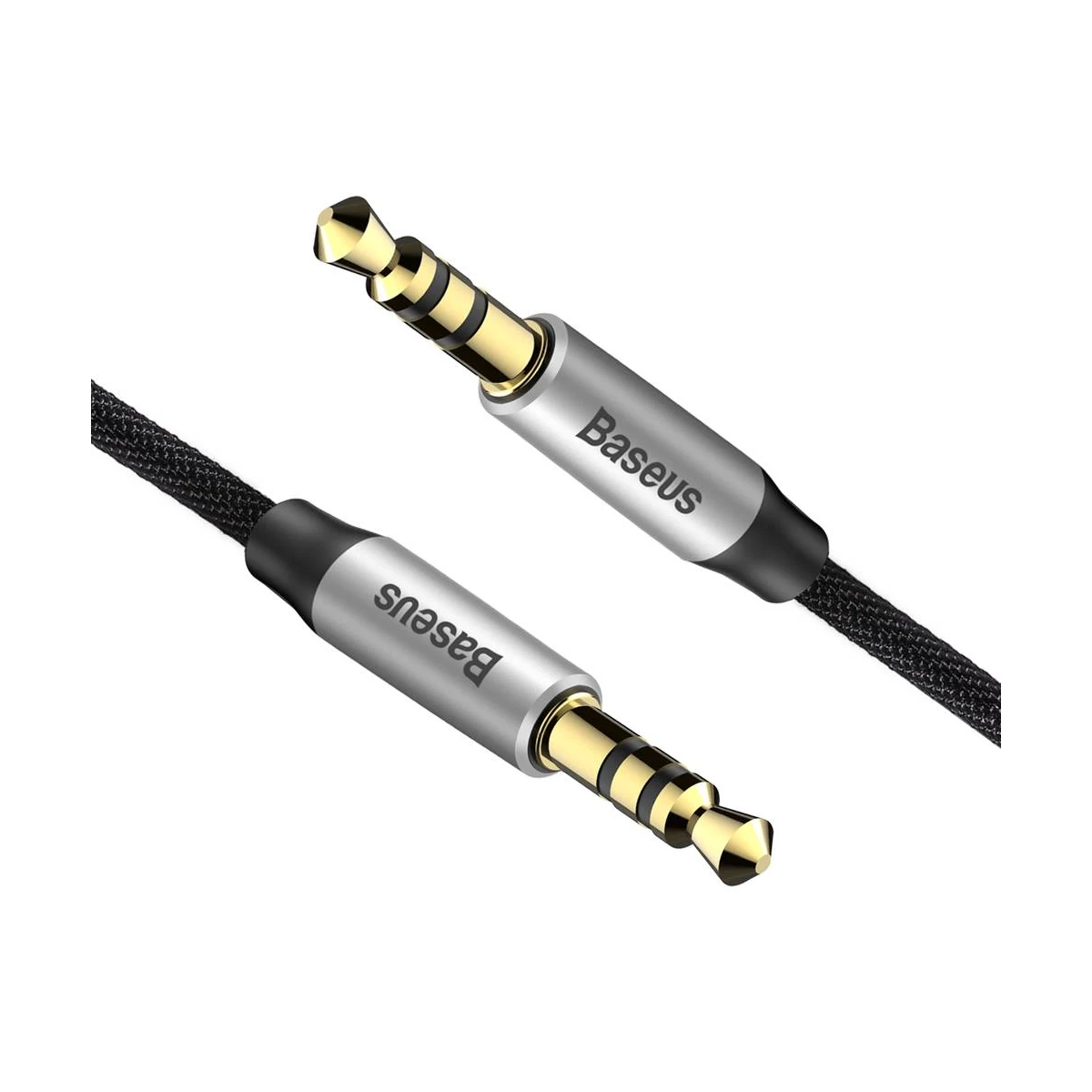 Kép 4/9 - Baseus Audio kábel, Yiven M30 AUX 1.5m, ezüst/fekete (CAM30-CS1)