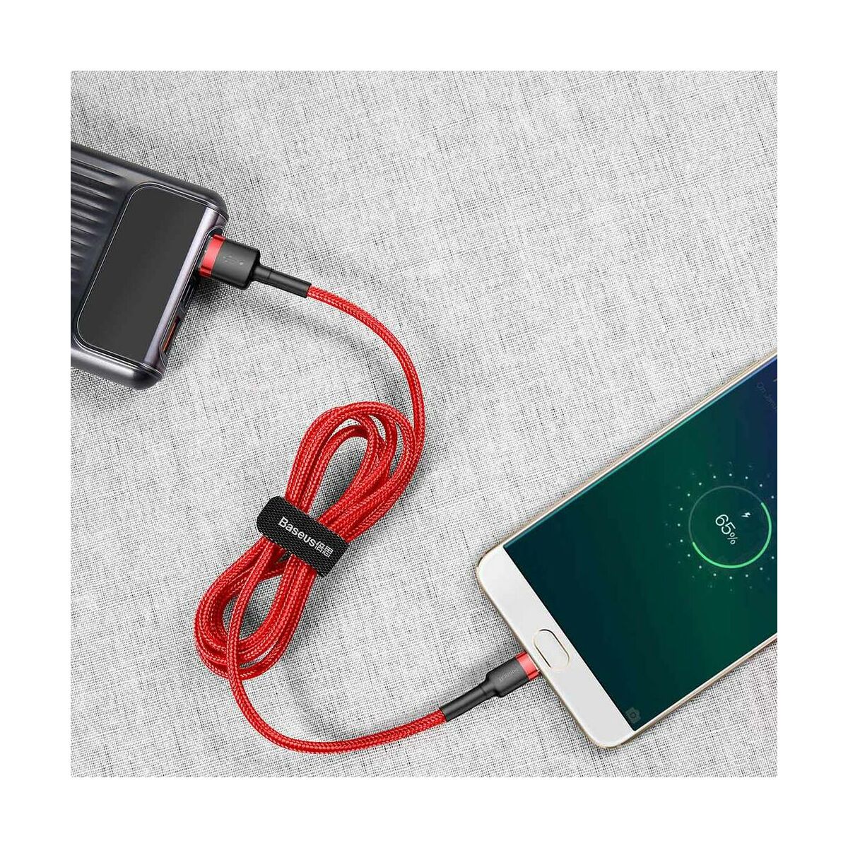 Kép 7/8 - Baseus Micro USB kábel, Cafule 2.4A, 1m, piros/piros (CAMKLF-B09)