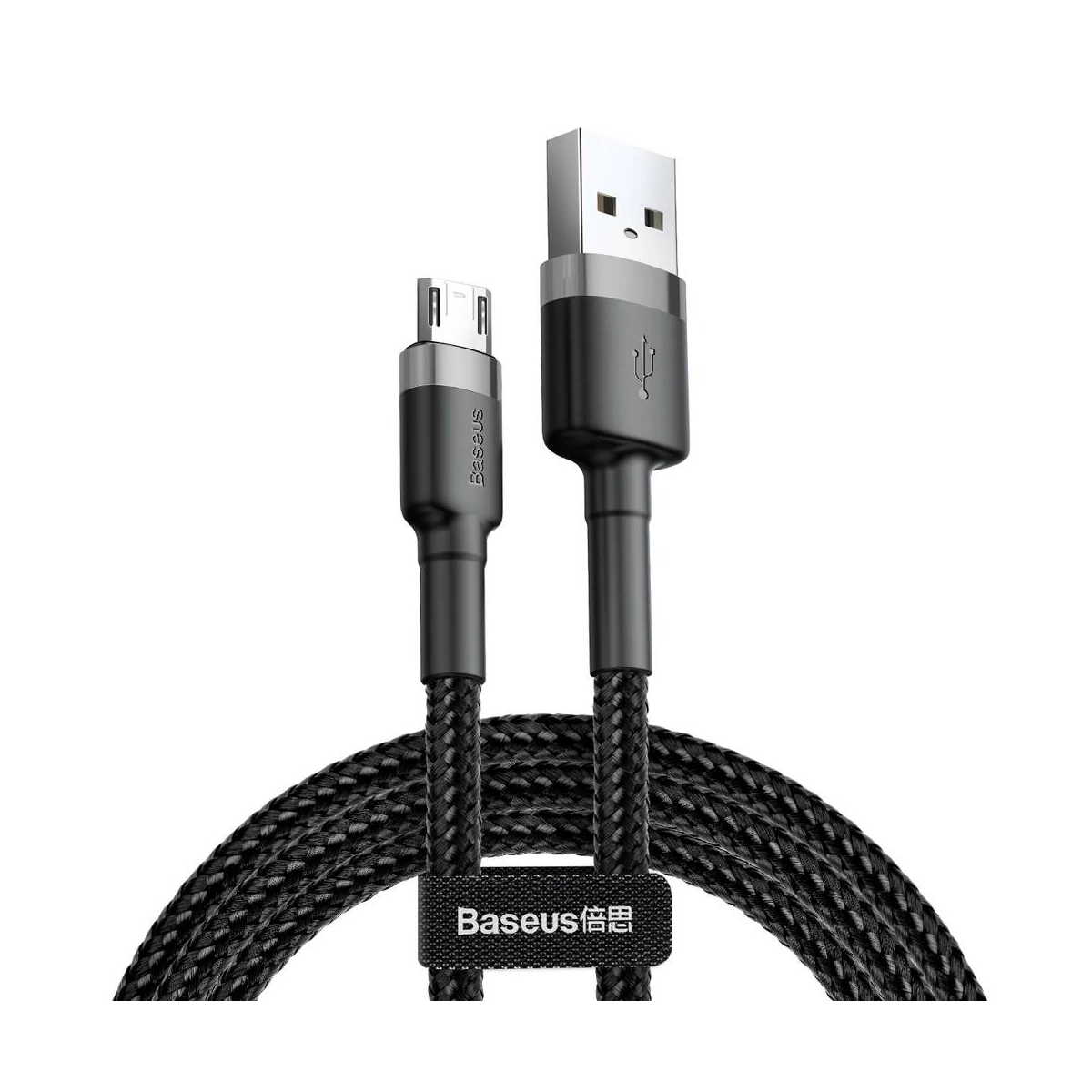 Kép 2/9 - Baseus Micro USB kábel, Cafule 2.4A, 1m, szürke/fekete (CAMKLF-BG1)