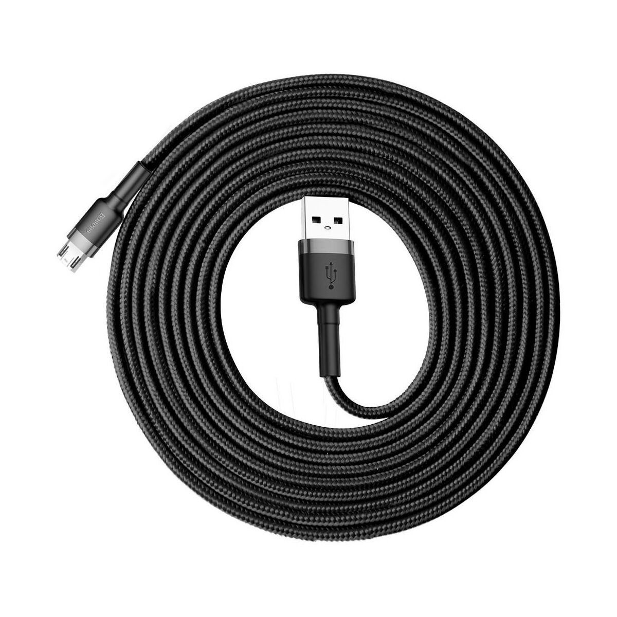 Kép 2/19 - Baseus Micro USB Cafule kábel, 2A, 3m, szürke/fekete (CAMKLF-HG1)