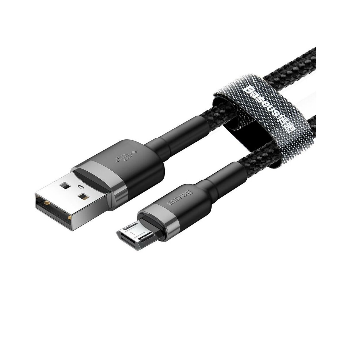 Kép 15/19 - Baseus Micro USB Cafule kábel, 2A, 3m, szürke/fekete (CAMKLF-HG1)