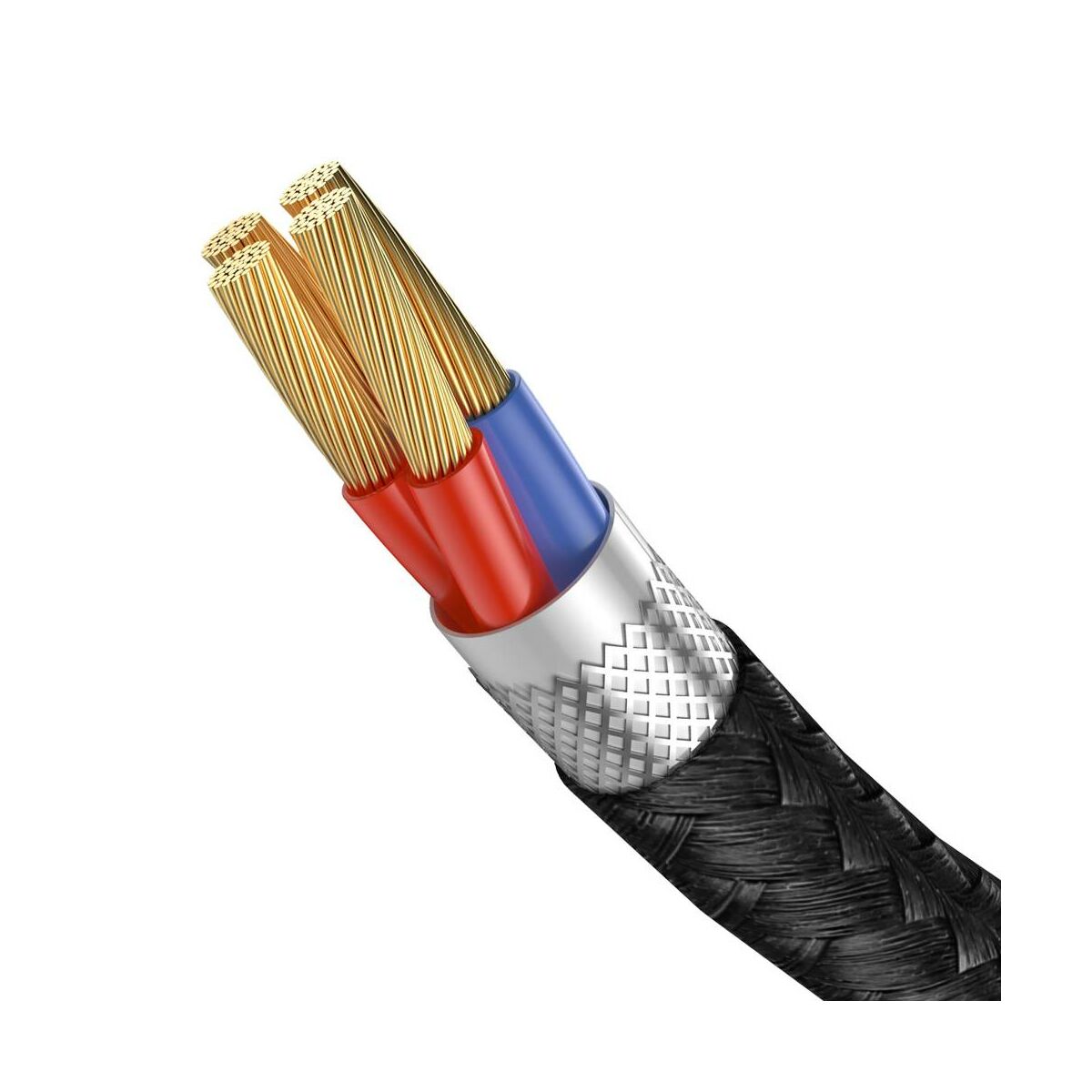 Kép 5/12 - Baseus Type-C kábel, Iridescent Lamp HW töltő kábel mobilos játékhoz 40W, 1m, fekete (CAT7C-B01)