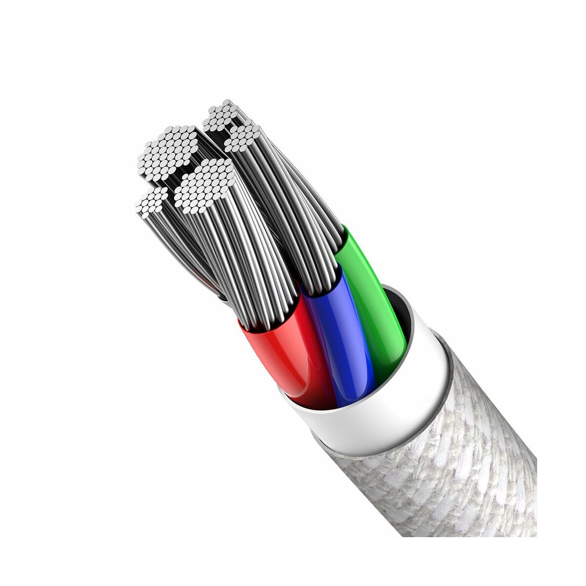 Kép 13/16 - Baseus Type-C - Type-C kábel, sűrű szövésű gyorstöltő és adatkábel 100W (20V/5A) 2m, fehér (CATGD-A02)