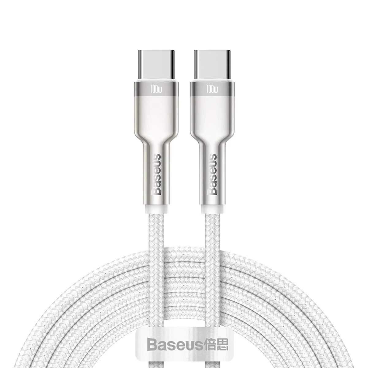 Kép 2/12 - Baseus Type-C - Type-C kábel, Cafule Series Metal gyorstöltő és adatkábel 100W (20V/5A) 2m, fehér (C