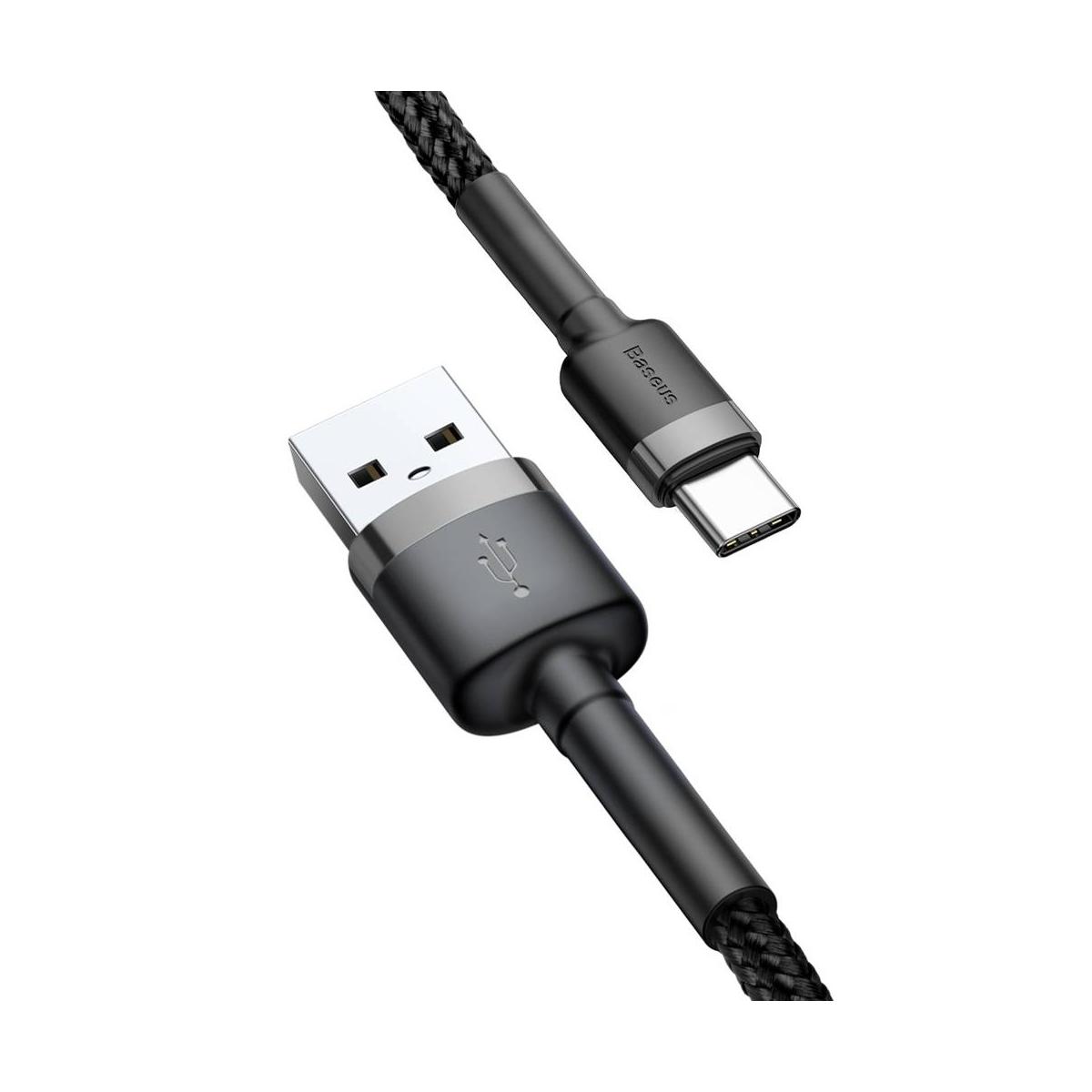 Kép 8/9 - Baseus Type-C kábel, Cafule, 2A, 2m, szürke/fekete (CATKLF-CG1)