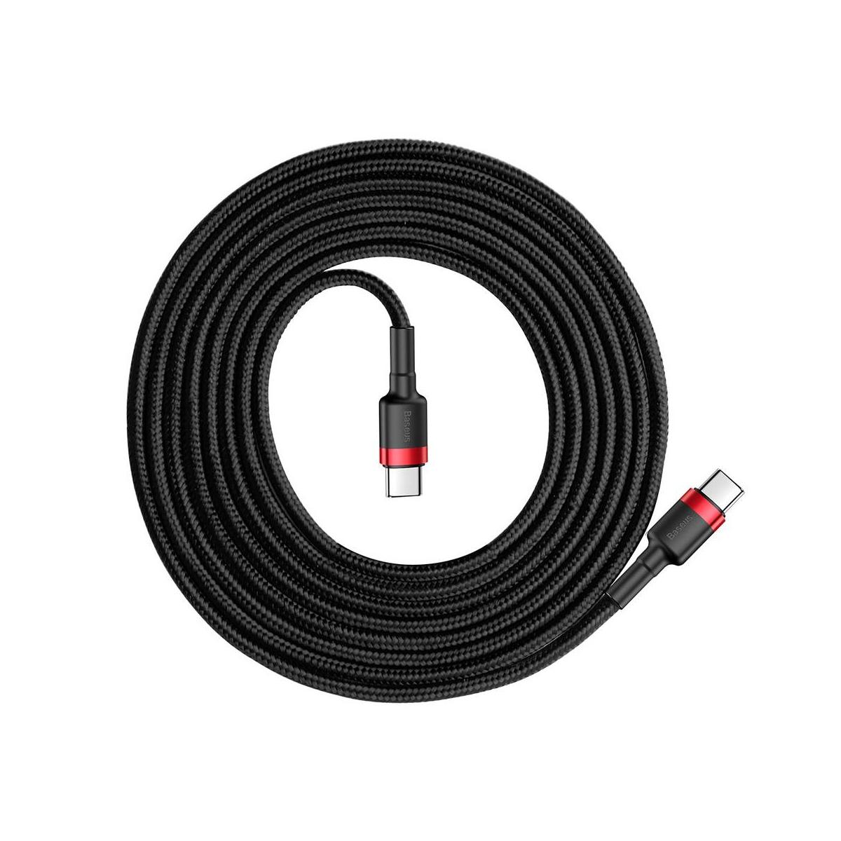 Kép 7/10 - Baseus Type-C kábel, Cafule, gyors töltés PD2.0, QC 3.0, max 60W(20V 3A), 1m, fekete/szürke (CATKLF-H91)