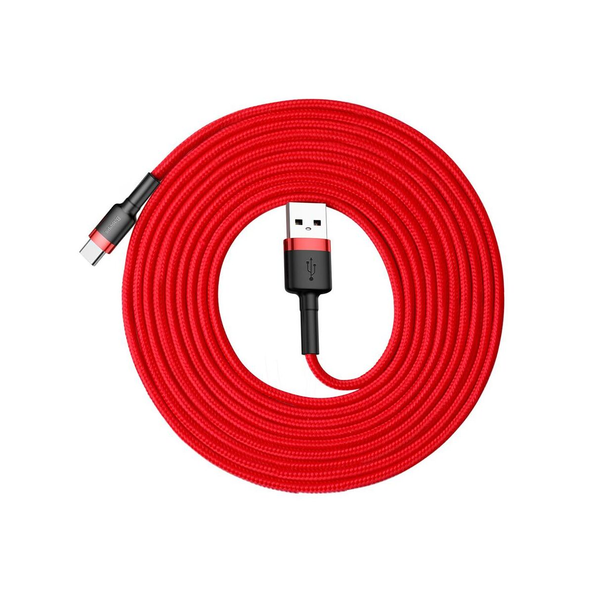 Kép 16/16 - Baseus Type-C Cafule kábel, 2A, 3m, piros/piros (CATKLF-U09)
