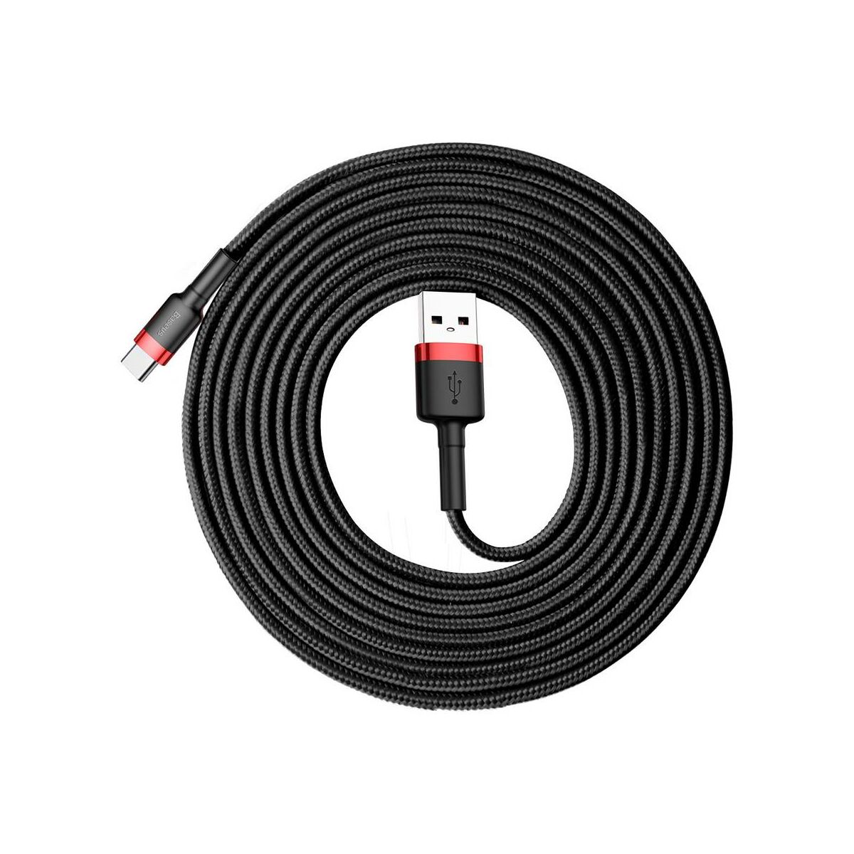 Kép 17/17 - Baseus Type-C Cafule kábel, 2A, 3m, piros/fekete (CATKLF-U91)