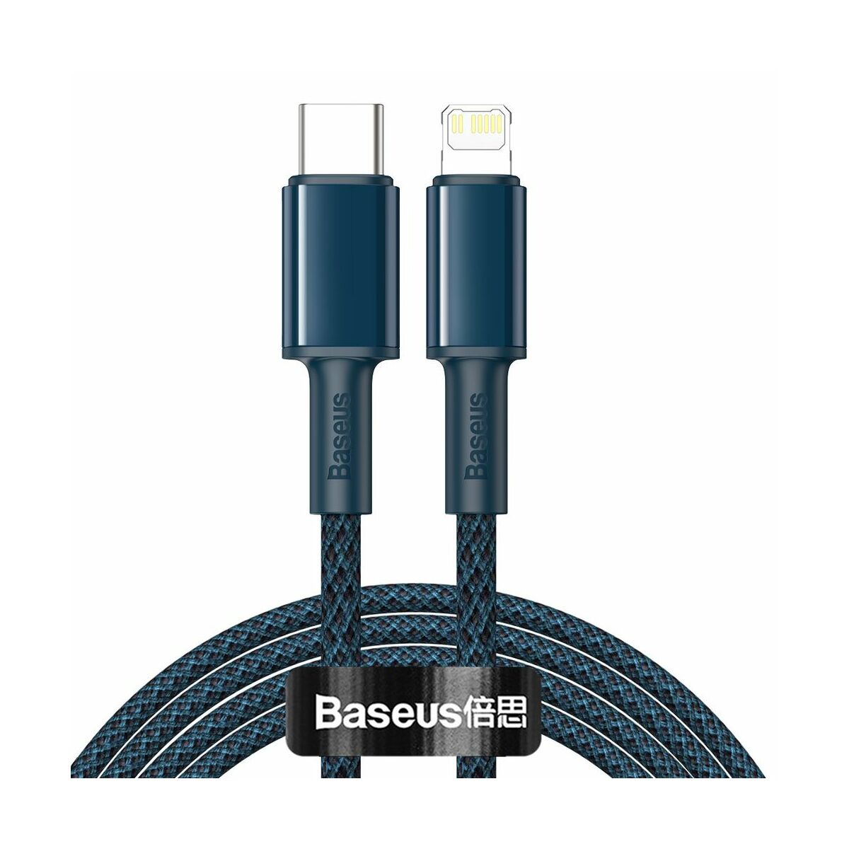 Kép 2/15 - Baseus Type-C - Lightning kábel, sűrű szövésű gyorstöltő kábel PD 20W 2m, kék (CATLGD-A03)