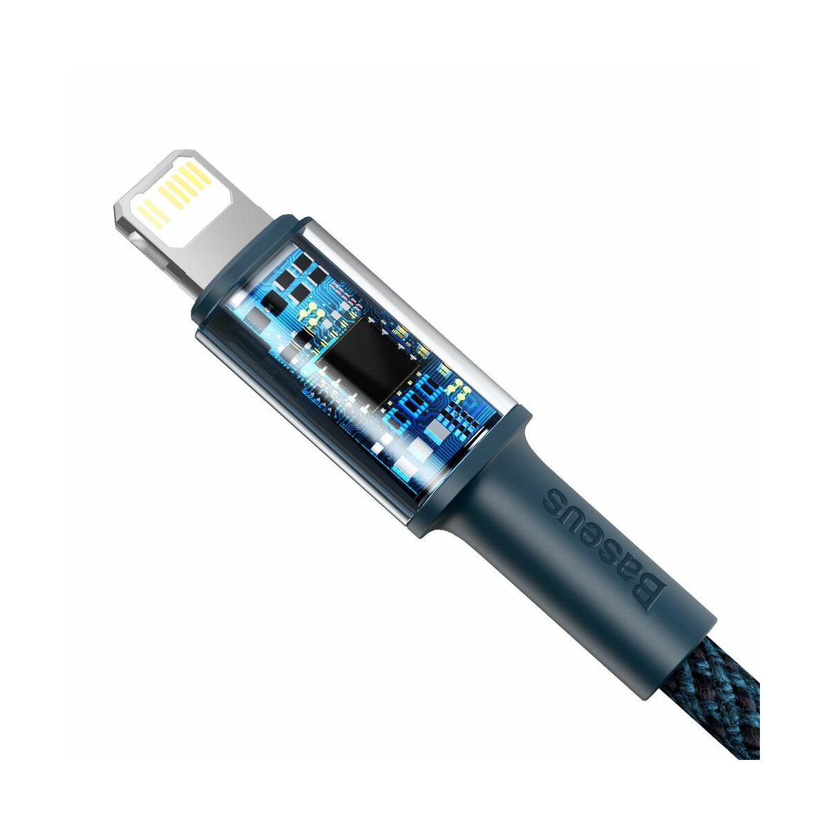 Kép 11/15 - Baseus Type-C - Lightning kábel, sűrű szövésű gyorstöltő kábel PD 20W 2m, kék (CATLGD-A03)