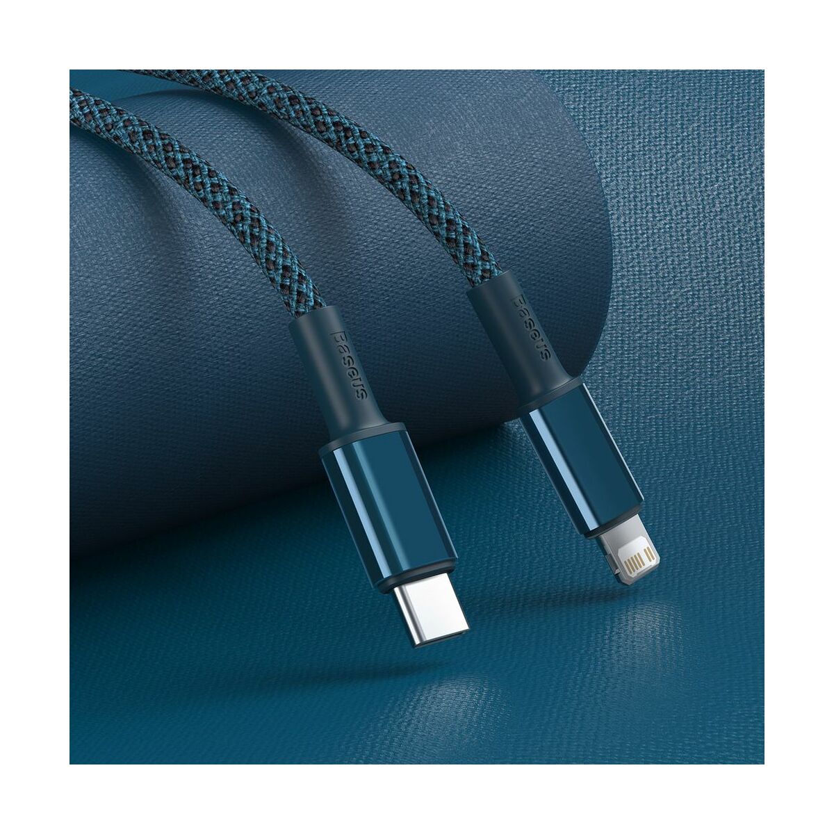 Baseus Type-C - Lightning kábel, sűrű szövésű gyorstöltő kábel PD 20W 2m, kék (CATLGD-A03)