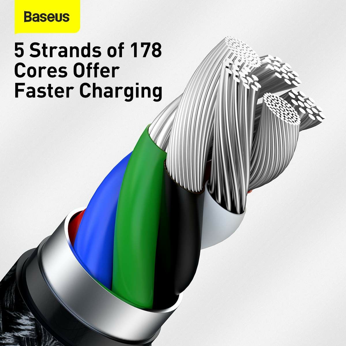 Kép 10/11 - Baseus Type-C - Lightning kábel, Cafule Series Metal gyorstöltő és adatkábel, PD 20W, 1m, fekete (CATLJK-A01)