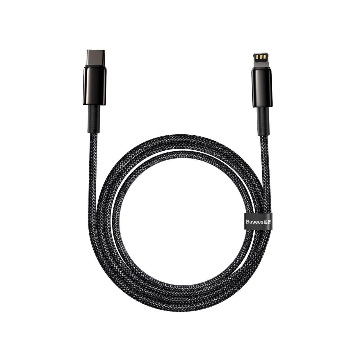 Kép 11/14 - Baseus Type-C - Lightning kábel, Tungsten Gold gyorstöltő PD 20W 2m, fekete (CATLWJ-A01)