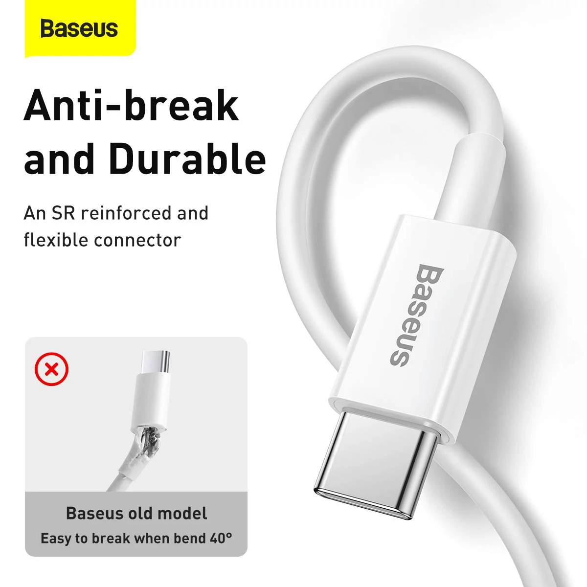Kép 4/11 - Baseus Type-C - Lightning Superior Series gyorstöltő-, adatkábel, PD 20W 1.5m, fehér (CATLYS-B02)