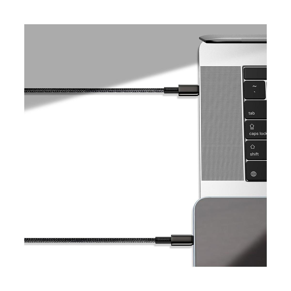 Kép 9/13 - Baseus Type-C kábel, Tungsten Gold gyorstöltő és adatkábel 100W (20V/5A) 1m, fekete (CATWJ-01)