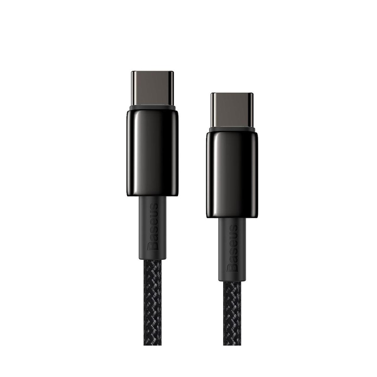 Kép 10/13 - Baseus Type-C kábel, Tungsten Gold gyorstöltő és adatkábel 100W (20V/5A) 1m, fekete (CATWJ-01)