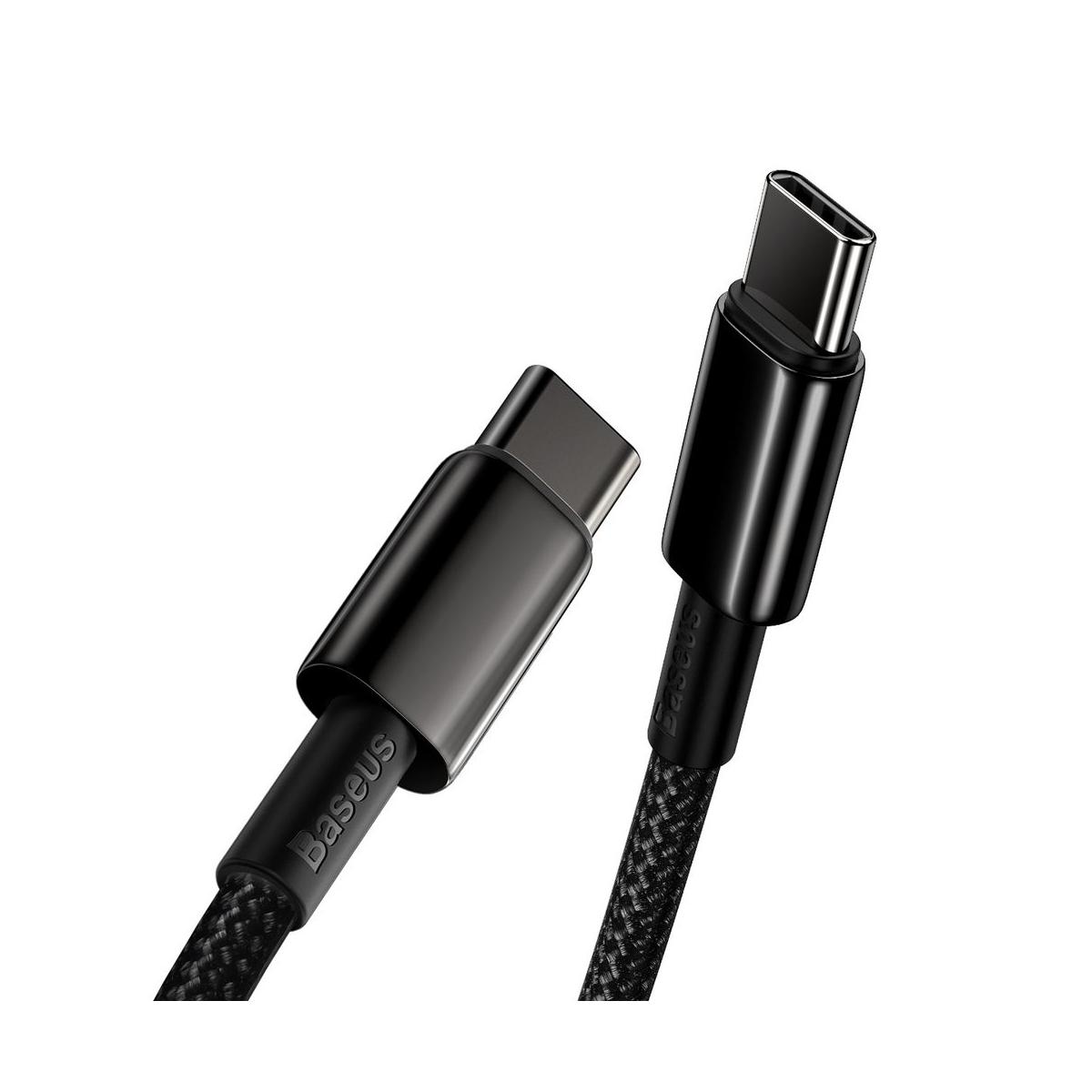 Kép 11/13 - Baseus Type-C kábel, Tungsten Gold gyorstöltő és adatkábel 100W (20V/5A) 1m, fekete (CATWJ-01)
