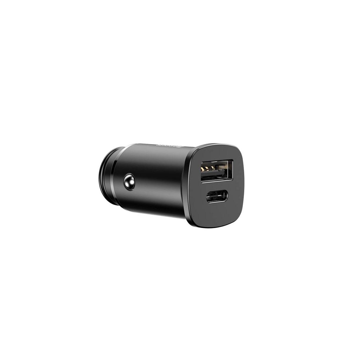 Kép 3/3 - Baseus autós töltő, Square metal A + C 30W PPS (PD 3.0 QC4.0 SCP AFC), fekete (CCALL-AS01)
