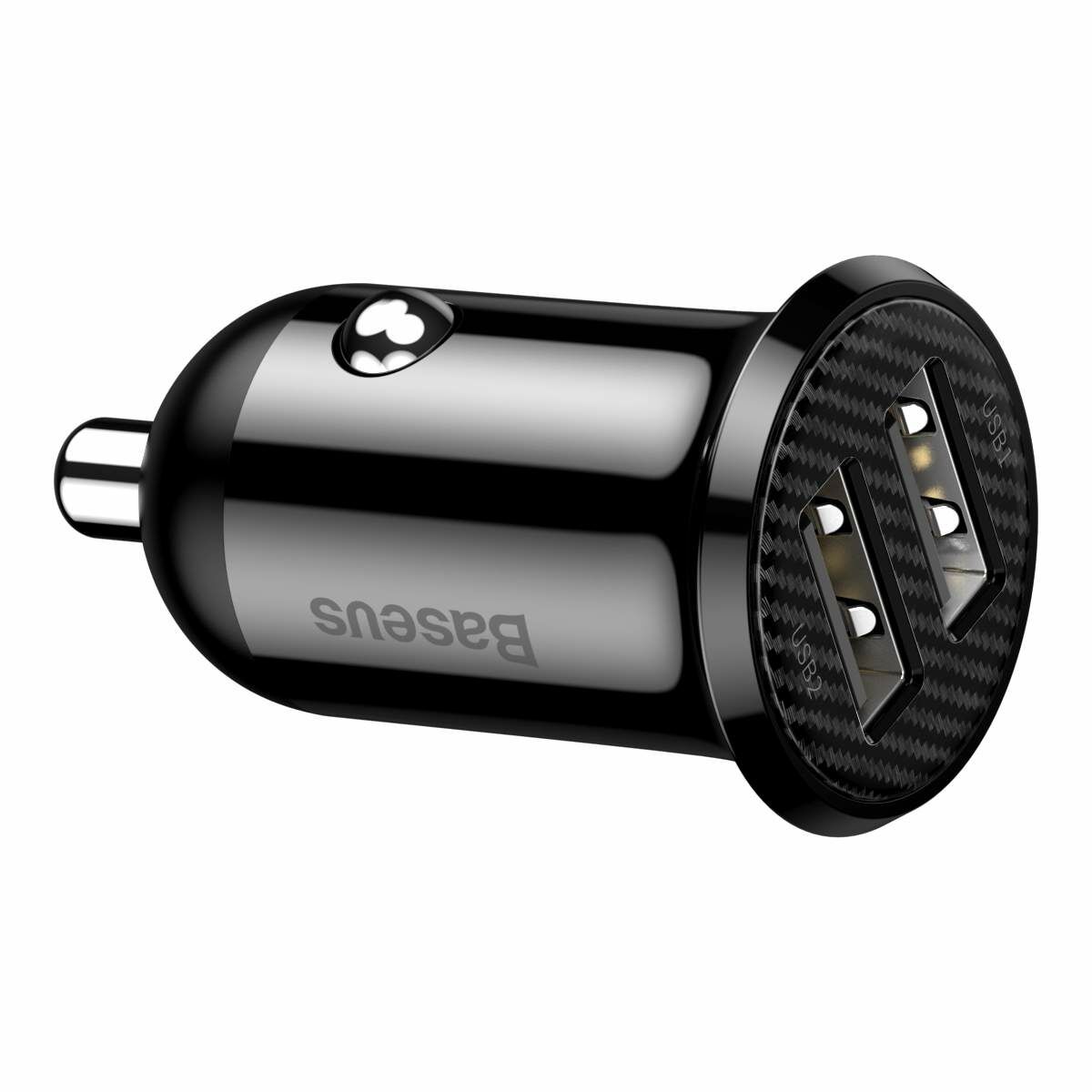 Kép 3/13 - Baseus autós töltő, Grain Pro Dupla USB, 4.8A, fekete (CCALLP-01)