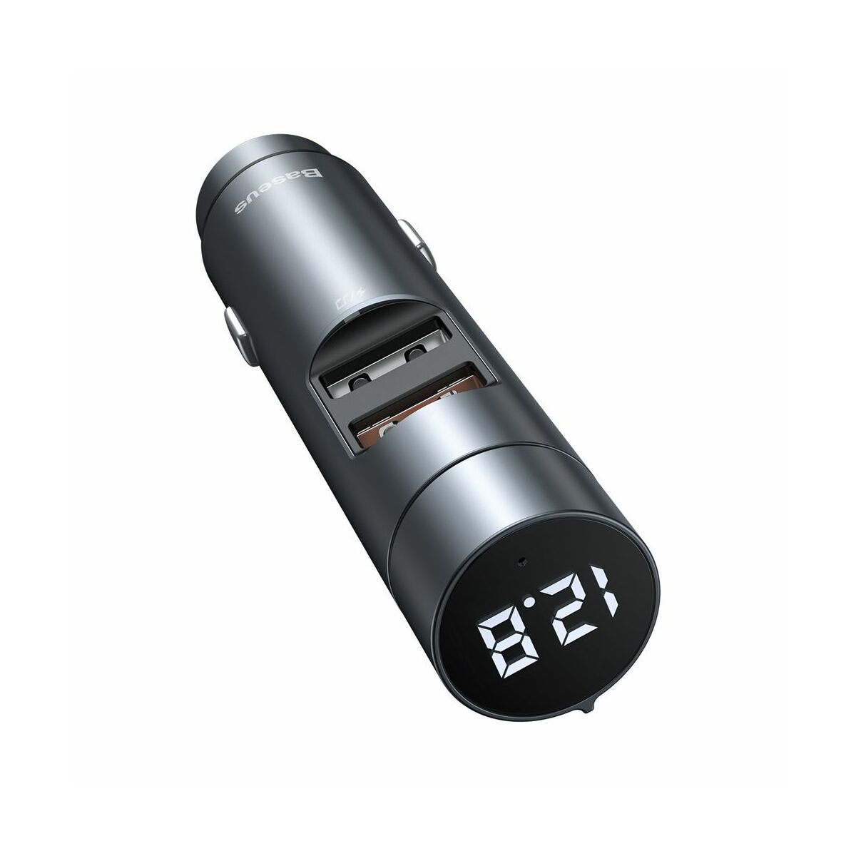 Kép 11/15 - Baseus autós töltő, Bluetooth Fm Transmitter Energy Column MP3 PPS QC 2xUSB 18W, szürke (CCNLZ-C0G)
