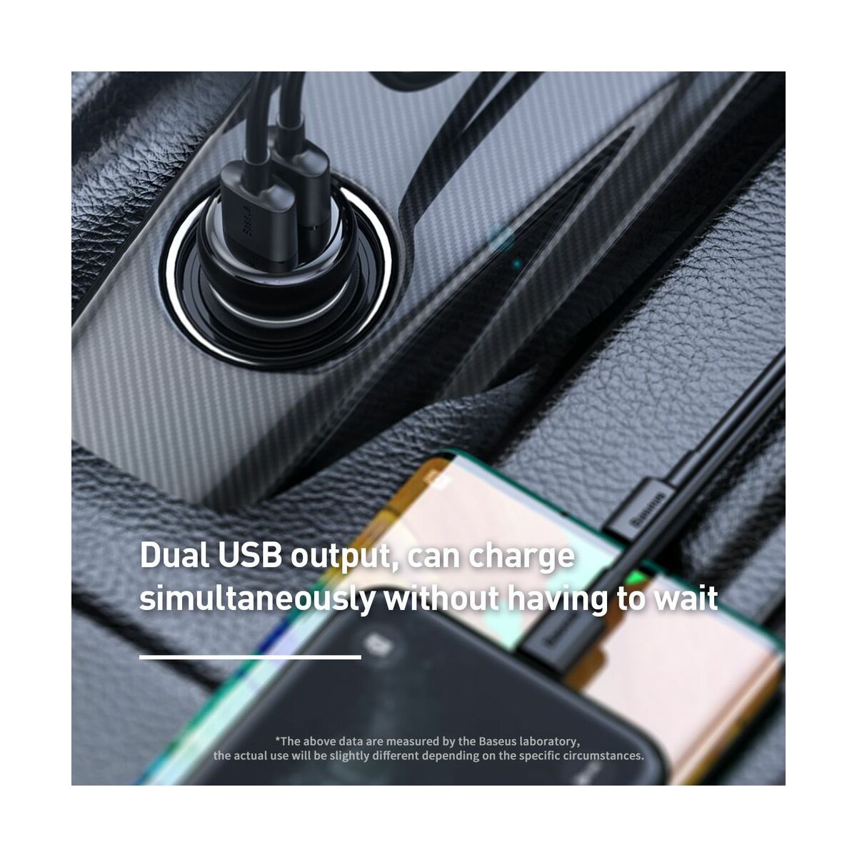 Kép 5/10 - Baseus autós töltő, Bluetooth Fm Transzmitter T-Type S-16 műszerfalra szerelhető kijelzővel, 2xUSB MicroSD, fekete (CCTM-E01)