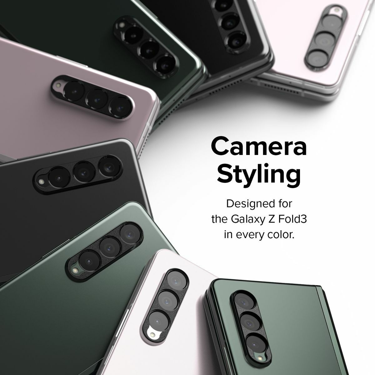 Kép 5/11 - Ringke Galaxy Z Fold 3, Camera Styling, kamera sziget védő keret, Fekete