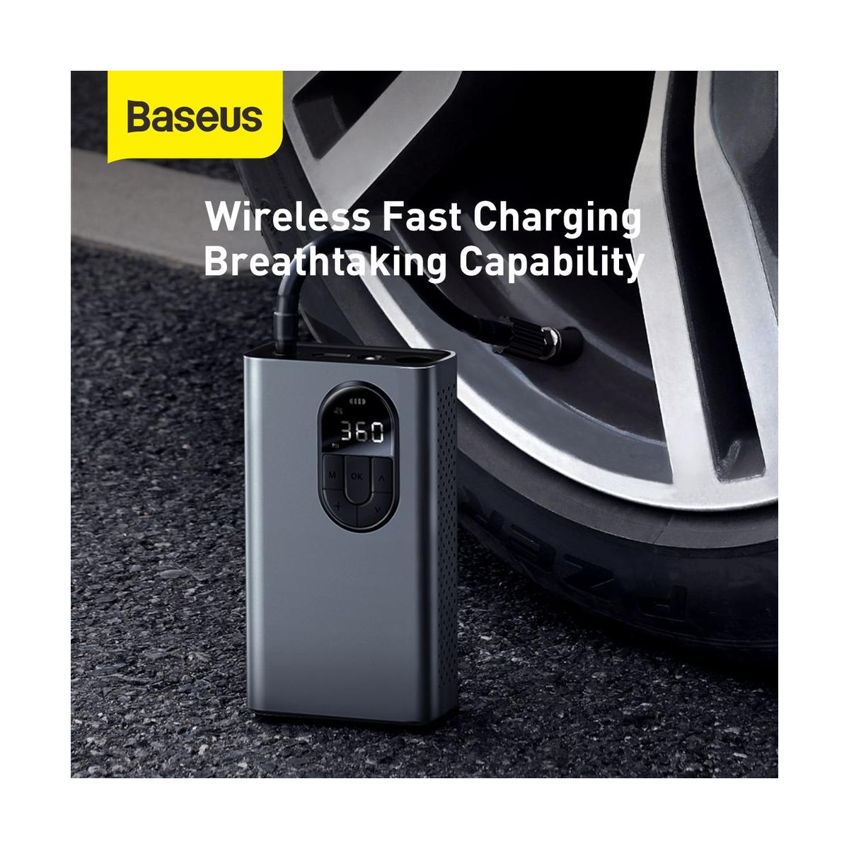 Kép 6/18 - Baseus autós kiegészítő, Energy Source mini kompresszor, 54W, szürke (CRCQB02-0A)