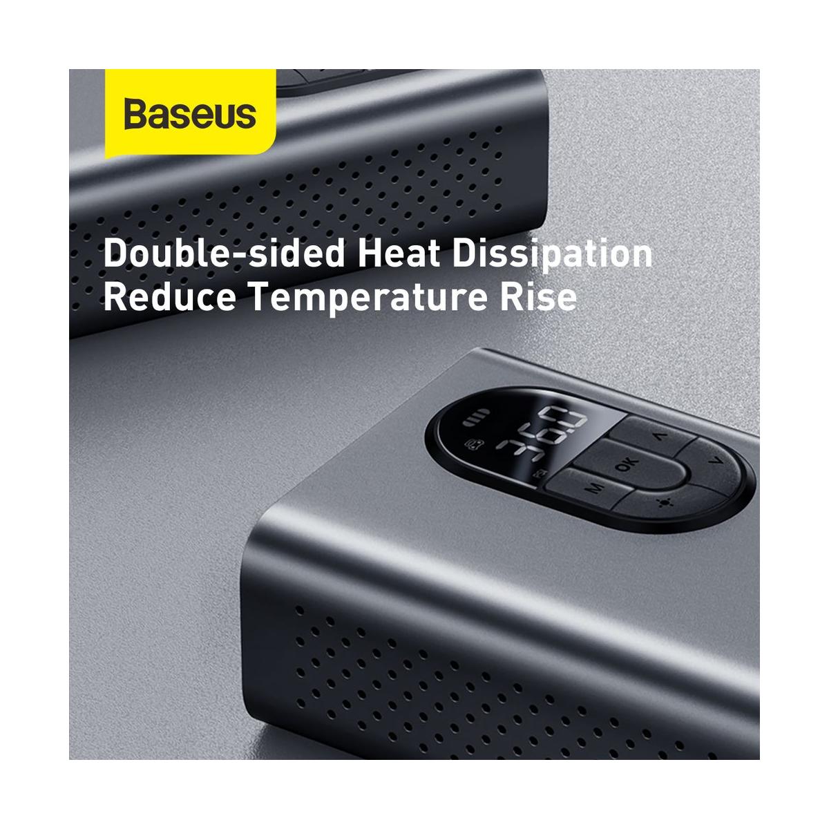 Kép 10/18 - Baseus autós kiegészítő, Energy Source mini kompresszor, 54W, szürke (CRCQB02-0A)