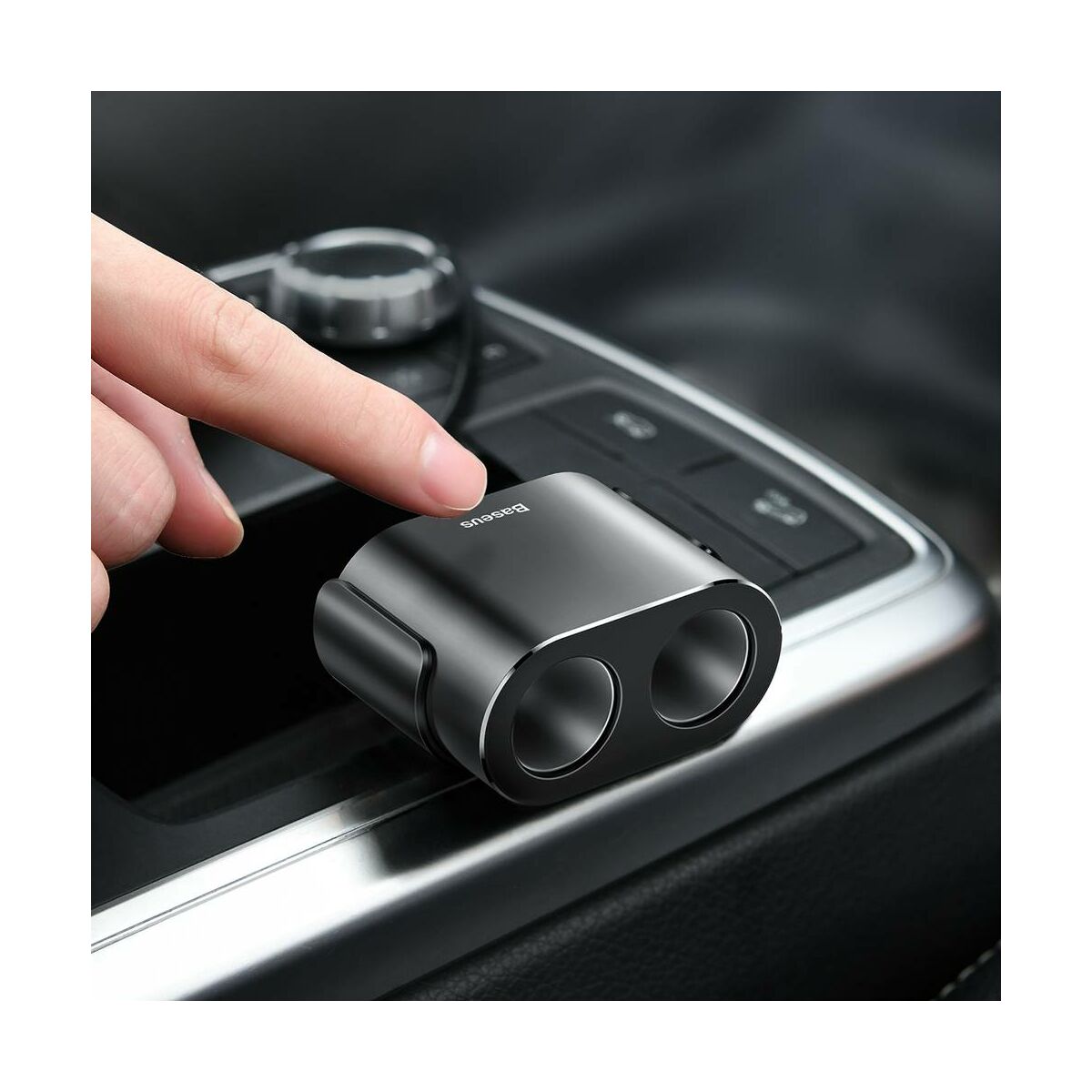 Kép 12/13 - Baseus autós töltő, One to Two szivargyújtó (dual-gyújtó 80W + dual USB 3.1A), fekete (CRDYQ-01)
