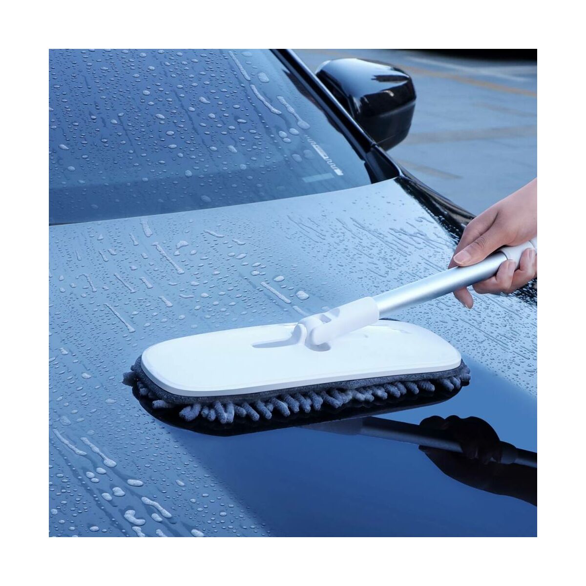 Kép 14/16 - Baseus autós kiegészítő, Handy Car Home mosó/tisztító nyélhez cserélhető ruha fej (2db / csomag) 100% poliészter chenille, szürke (CRTB-A0G)