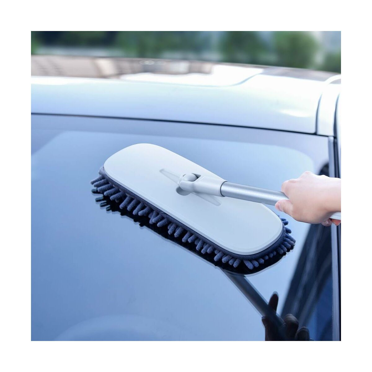 Kép 16/16 - Baseus autós kiegészítő, Handy Car Home mosó/tisztító nyélhez cserélhető ruha fej (2db / csomag) 100% poliészter chenille, szürke (CRTB-A0G)