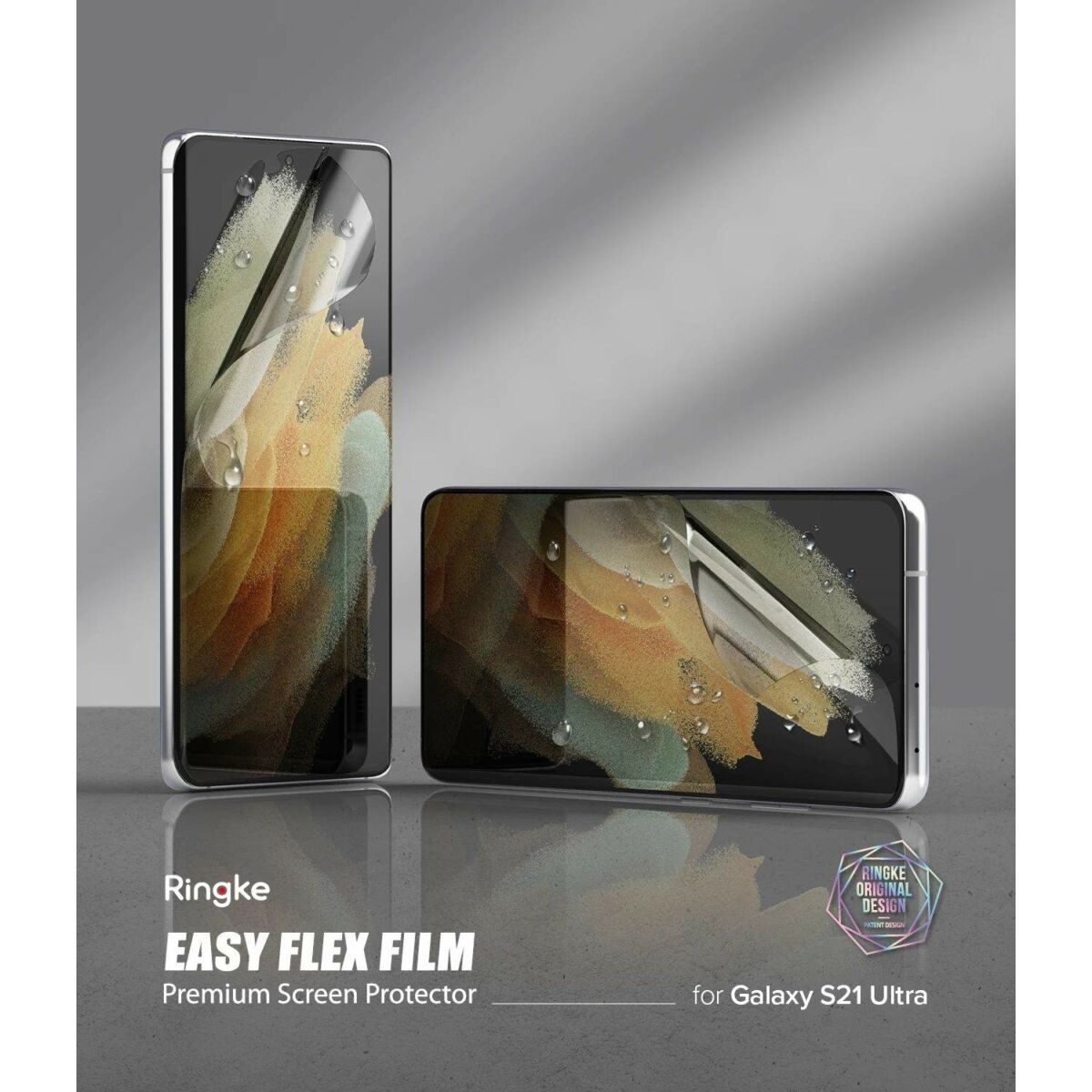 Ringke Galaxy S21 Ultra kijelzővédő üveg, EASY FLEX, Átlátszó