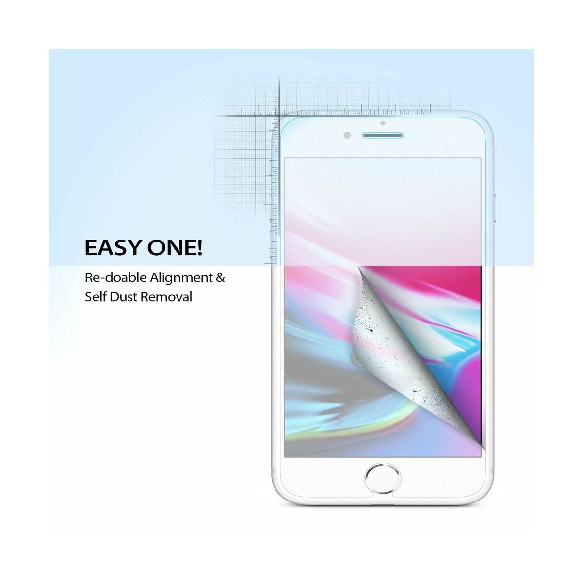 Kép 4/9 - Ringke iPhone SE 2020 kijelzővédő üveg, Dual Easy Full (1+1 csomag), Átlátszó