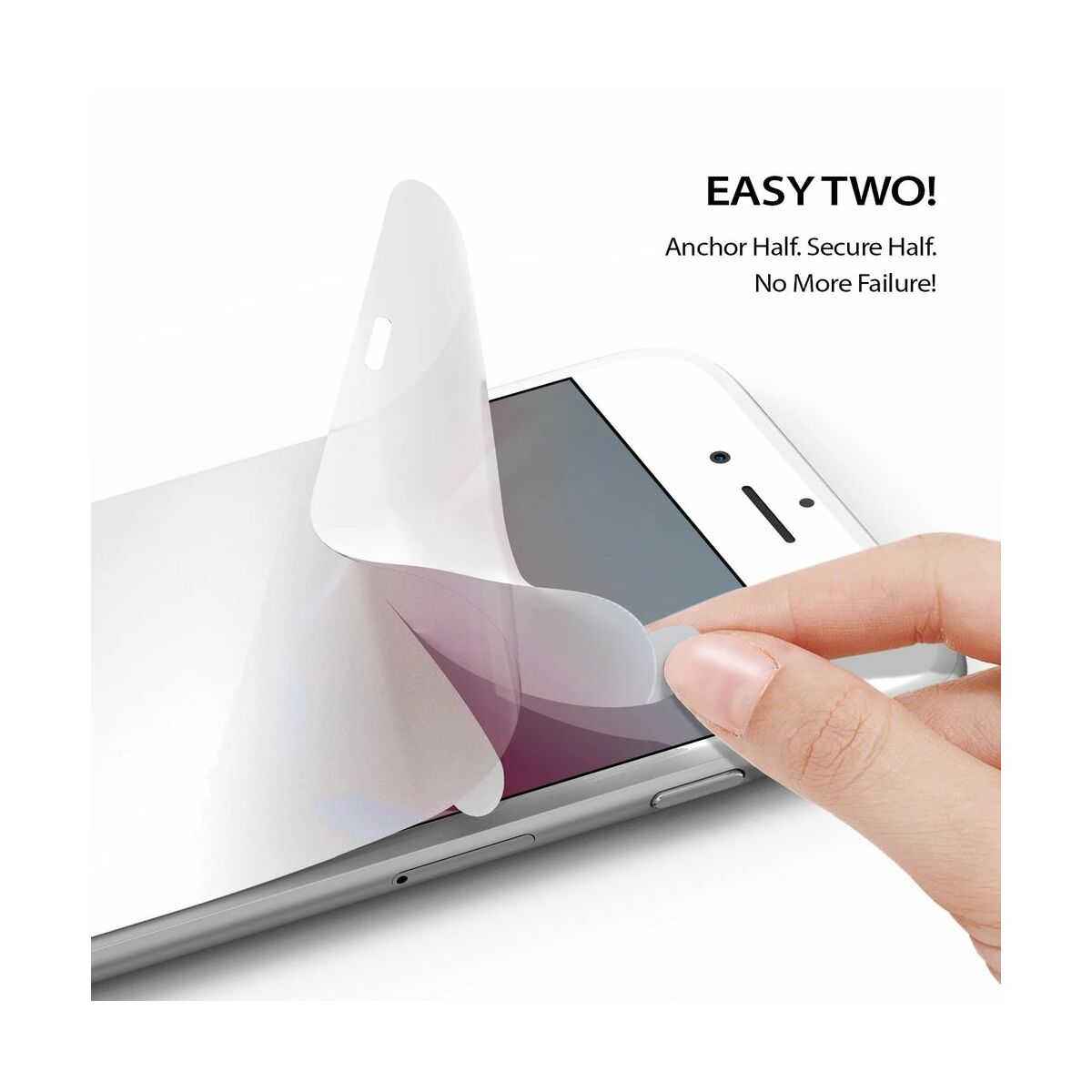 Kép 5/9 - Ringke iPhone SE 2020 kijelzővédő üveg, Dual Easy Full (1+1 csomag), Átlátszó