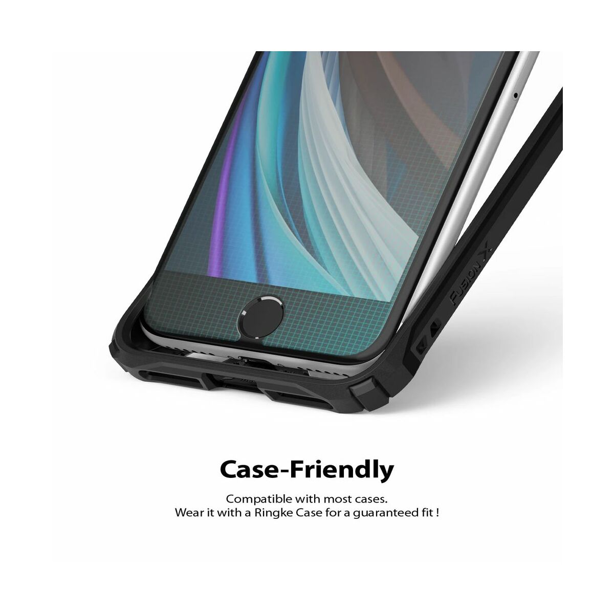 Kép 8/9 - Ringke iPhone SE 2020 kijelzővédő üveg, Dual Easy Full (1+1 csomag), Átlátszó