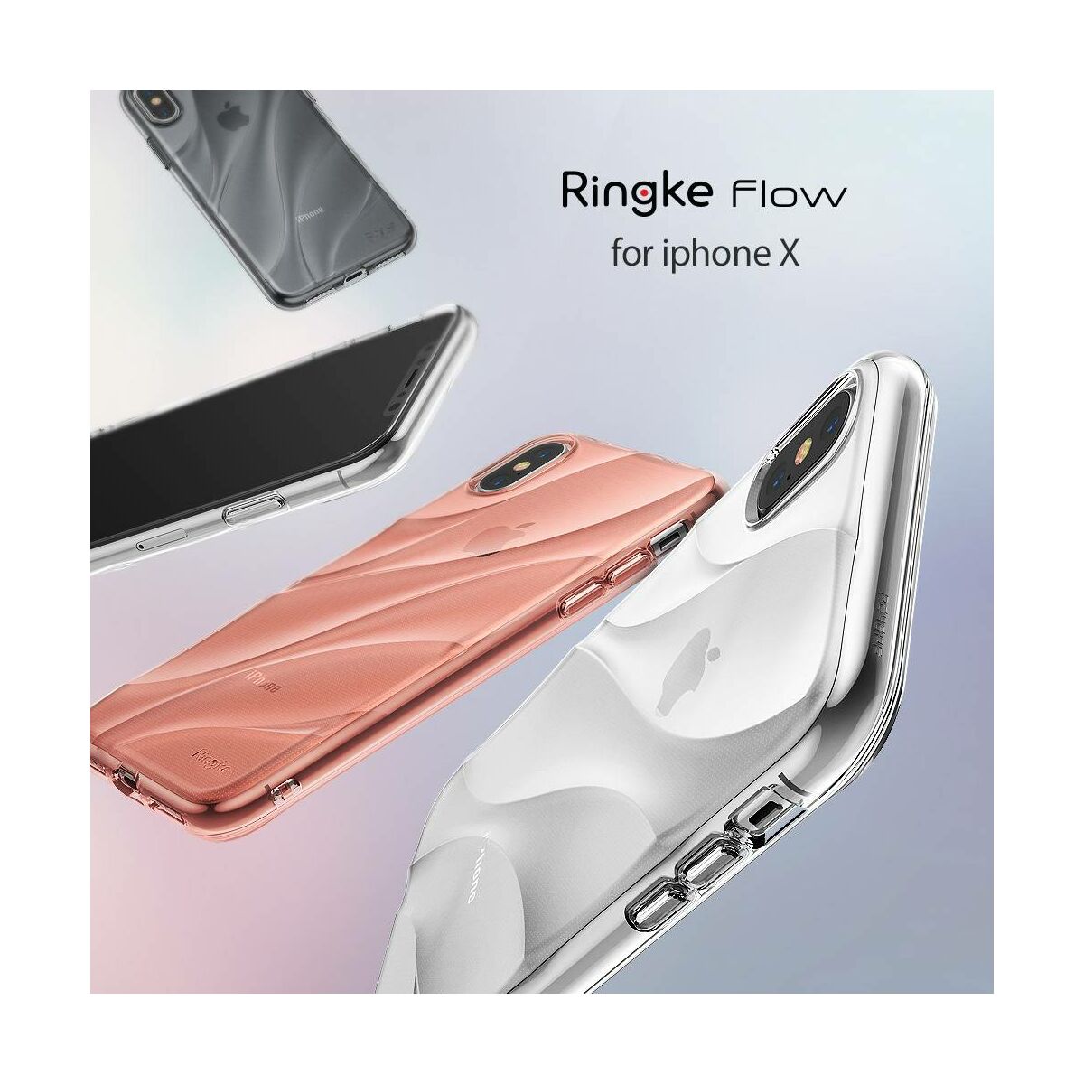 Kép 2/4 - Ringke iPhone X/XS tok, Flow, rózsaarany