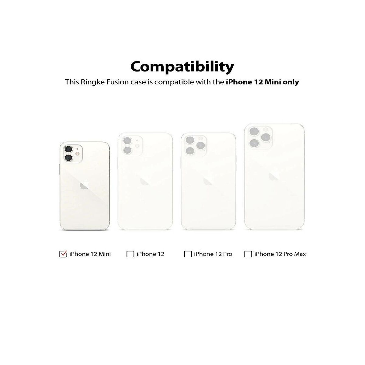 Kép 3/9 - Ringke iPhone 12 mini tok, Fusion, Füst fekete