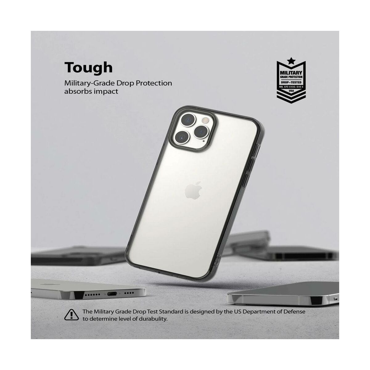 Kép 6/7 - Ringke iPhone 12 Pro Max tok, Fusion, Füst fekete