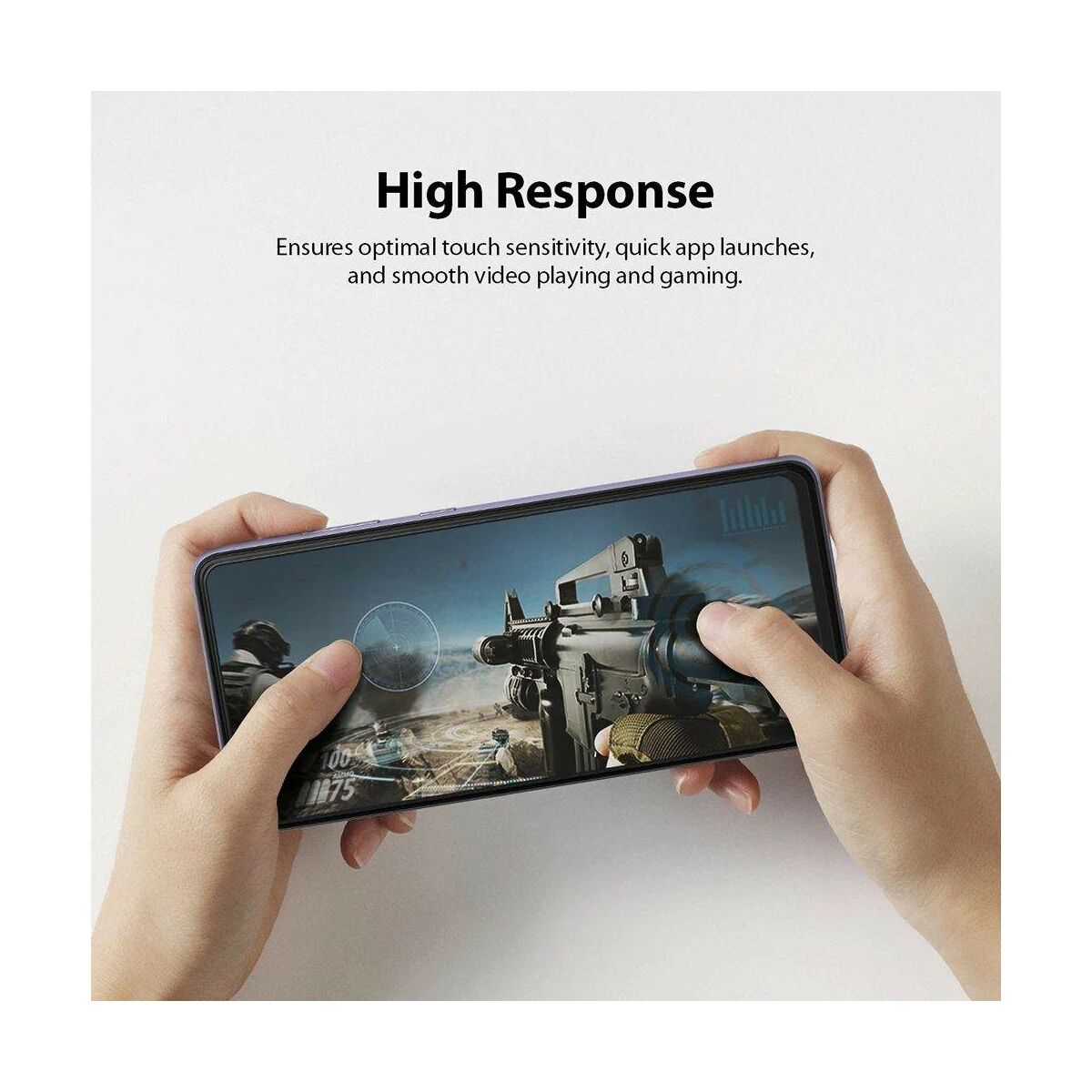 Ringke Galaxy A52 kijelzővédő üveg, Invisible Defender ID Edzett üveg, Fekete