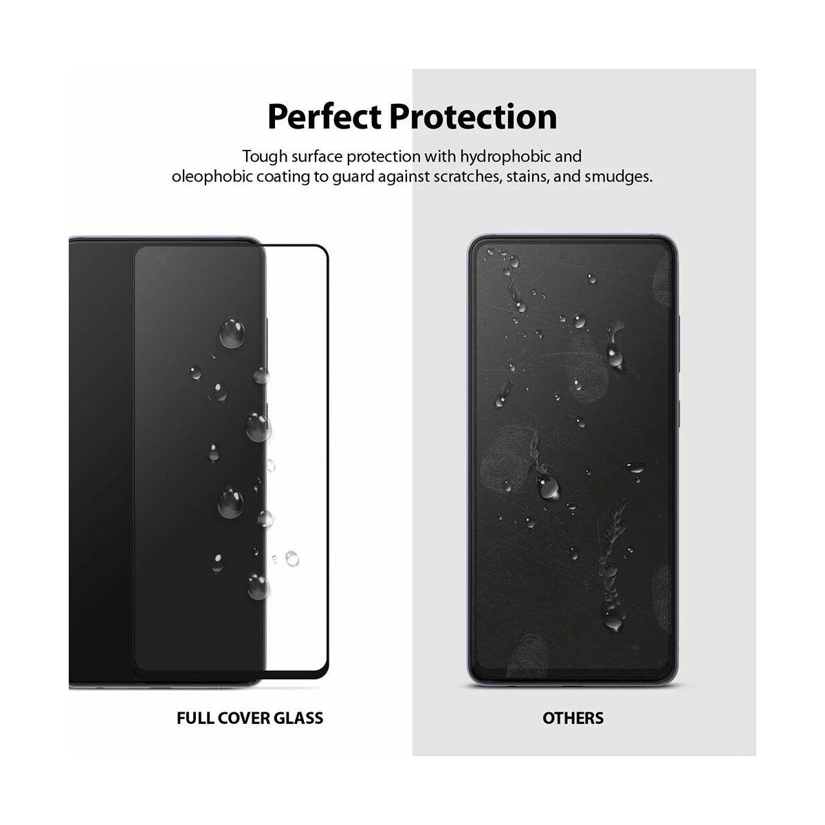 Ringke Galaxy A52 kijelzővédő üveg, Invisible Defender ID Edzett üveg, Fekete