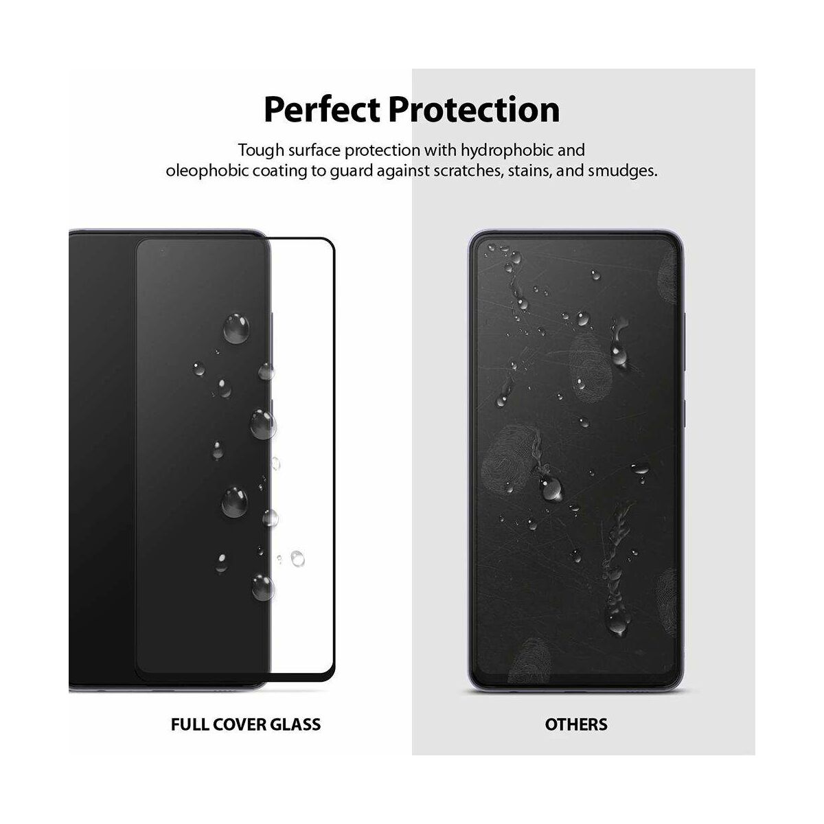 Ringke Galaxy A72 kijelzővédő üveg, Invisible Defender ID Edzett üveg, Fekete