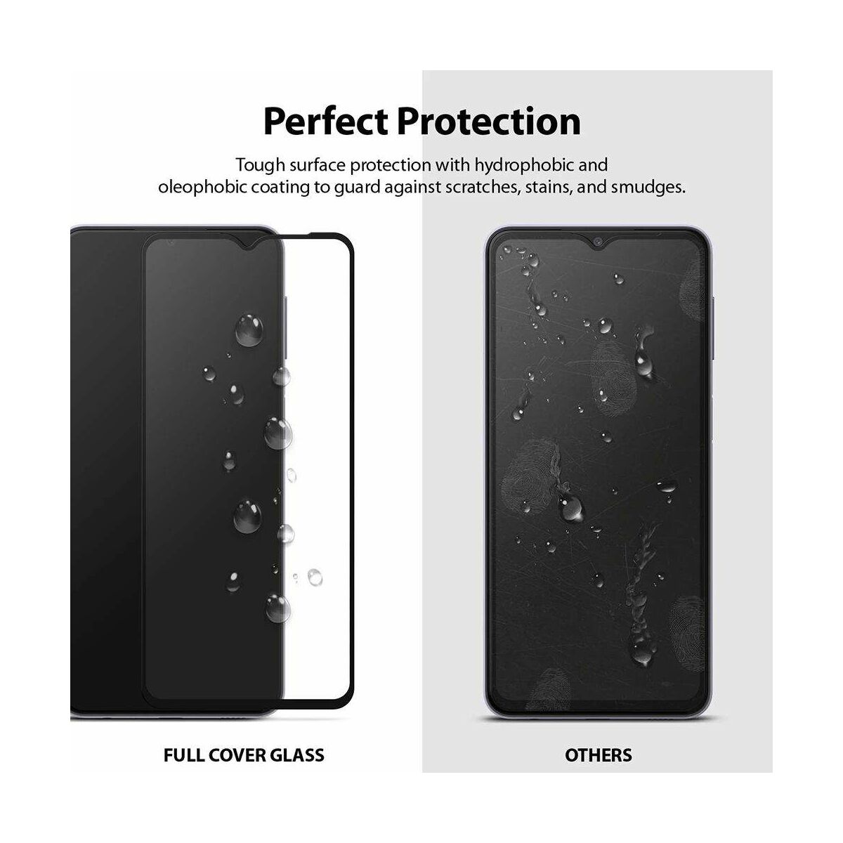 Ringke Galaxy A32 kijelzővédő üveg, Invisible Defender ID Edzett üveg, Fekete