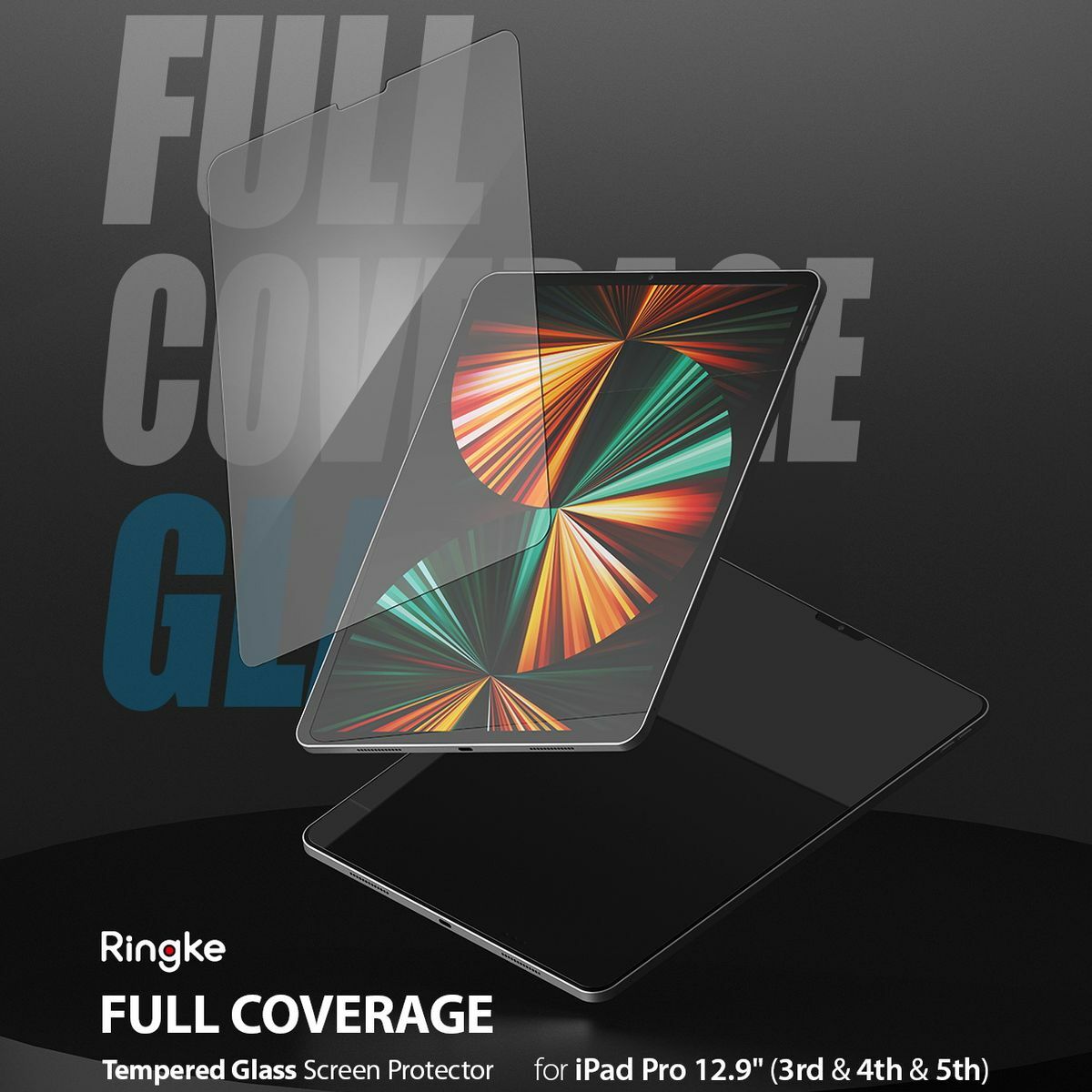 Kép 7/15 - Ringke iPad Pro 12.9 (5-4-3 generáció) kijelzővédő, Invisible Defender, edzett üveg, Átlátszó