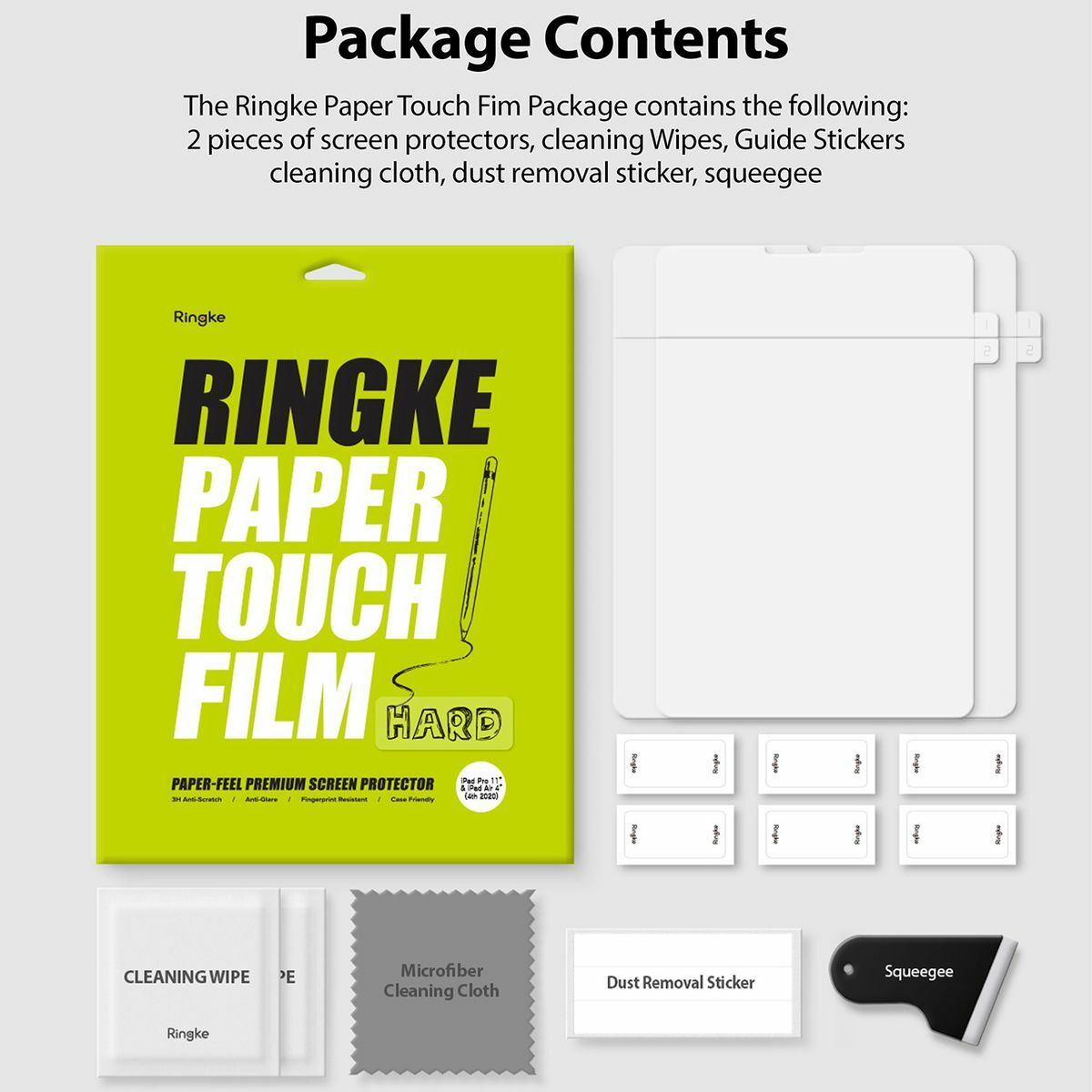 Ringke iPad Air 10.9/iPad 11 Pro kijelzővédő, Invisible Defender, edzett üveg, Átlátszó