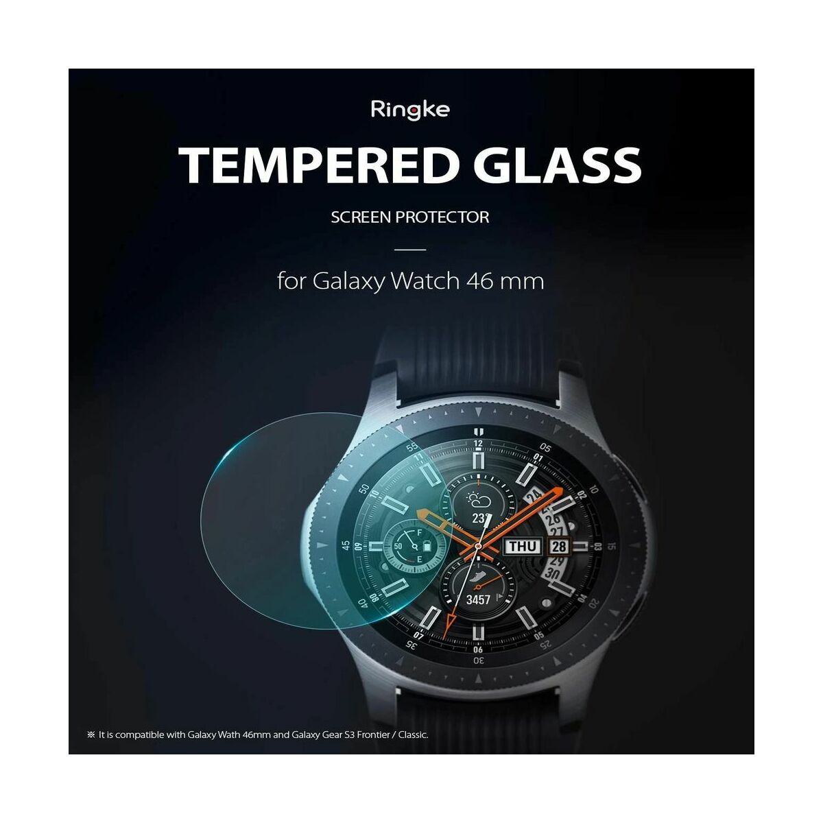 Ringke Galaxy Watch 46mm / Gear S3 kijelzővédő üveg, Invisible Defender ID Edzett üveg (3+1 csomag), Átlátszó
