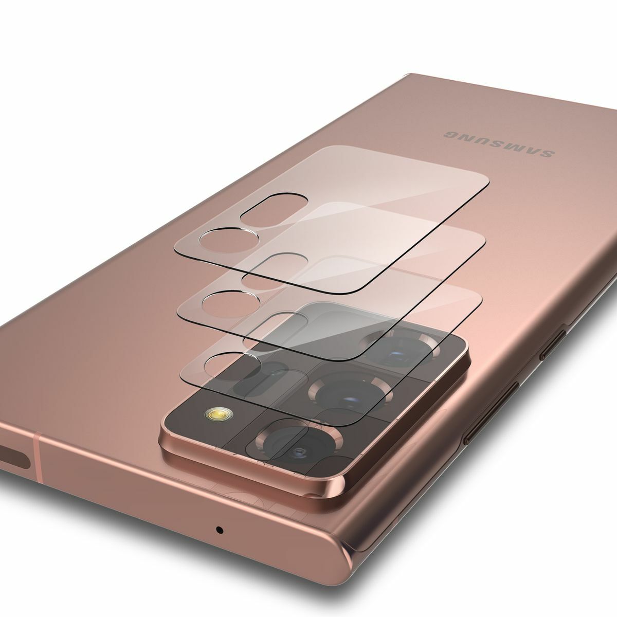 Kép 3/13 - Ringke Galaxy Note 20 Ultra kamera lencse védő, Invisible Defender, edzett üveg (3pcs), Átlátszó
