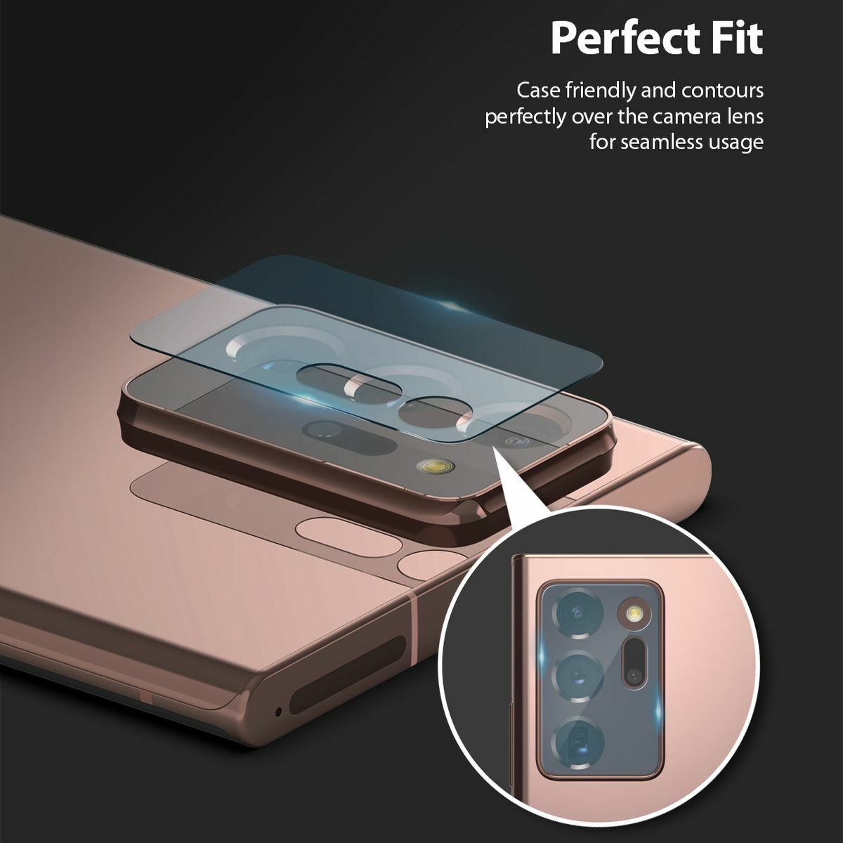 Kép 7/13 - Ringke Galaxy Note 20 Ultra kamera lencse védő, Invisible Defender, edzett üveg (3pcs), Átlátszó