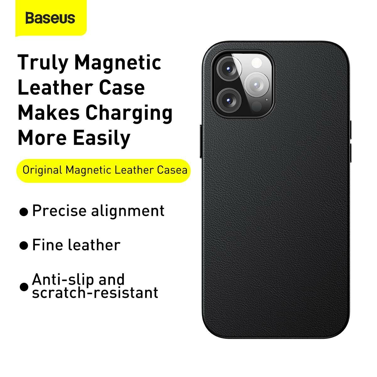 Kép 4/15 - Baseus iPhone 12 Pro Max tok, Original Magnetic, fekete (LTAPIPH67N-YP01)